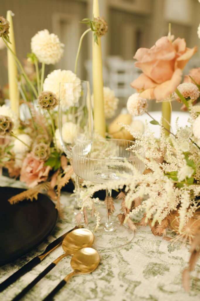 Dreamy whimsical wedding tablescape