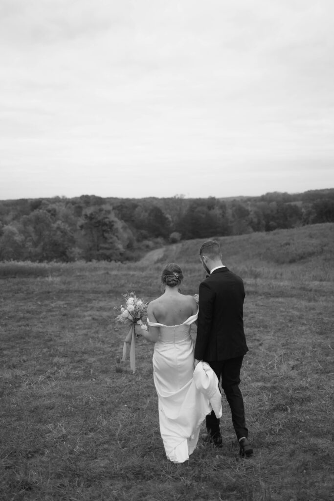 bride and groom at Hocking Hills Wedding Venue